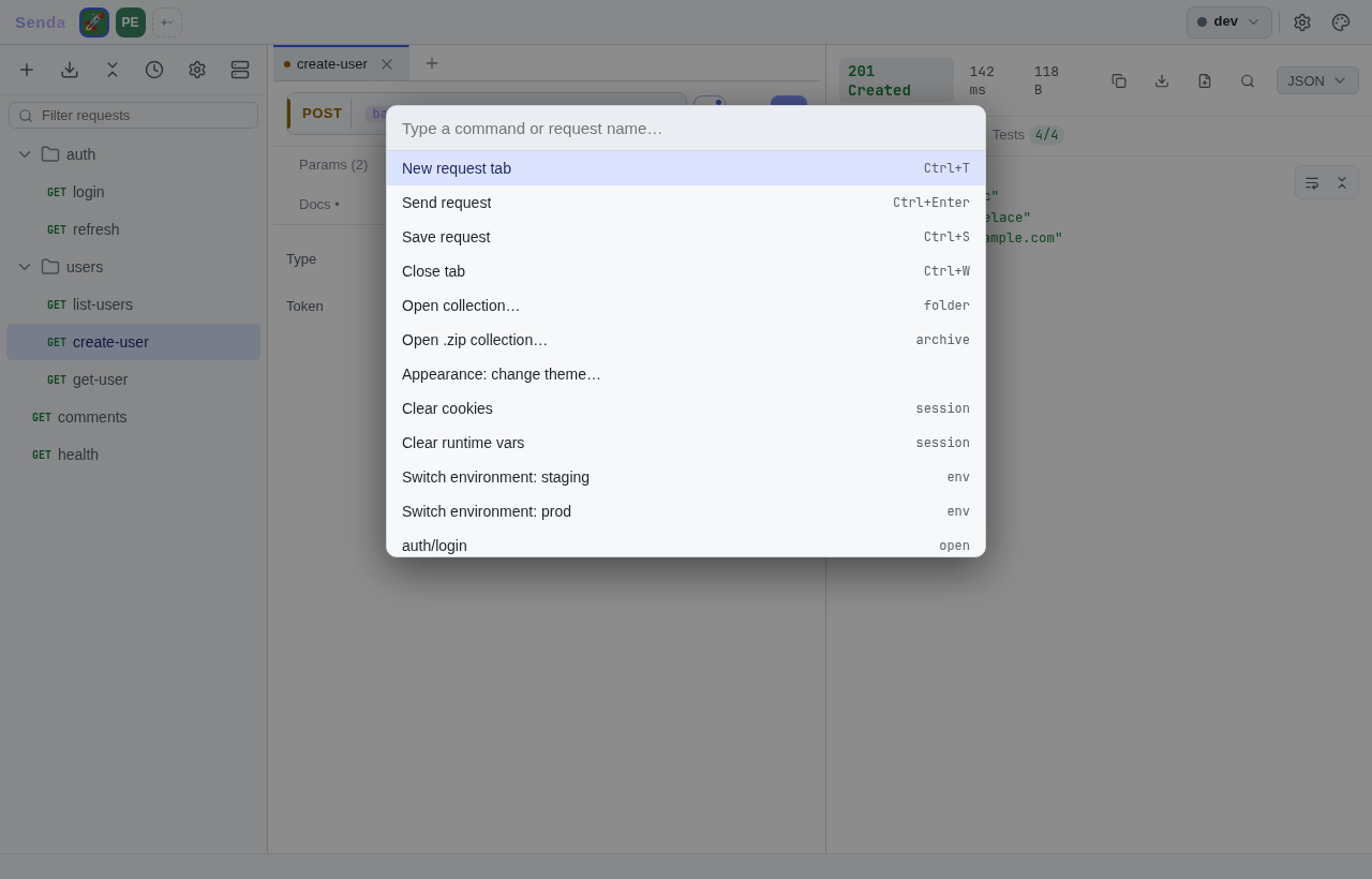Command palette fuzzy search