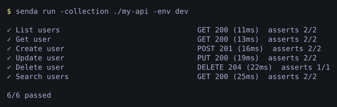 Senda CLI runner